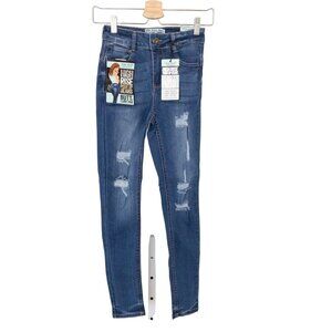 Wax High-Rise Distressed Push-Up Jeans